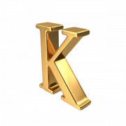 Golden K Letter PNG -afbeelding