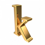 Goldener K -Buchstaben transparent