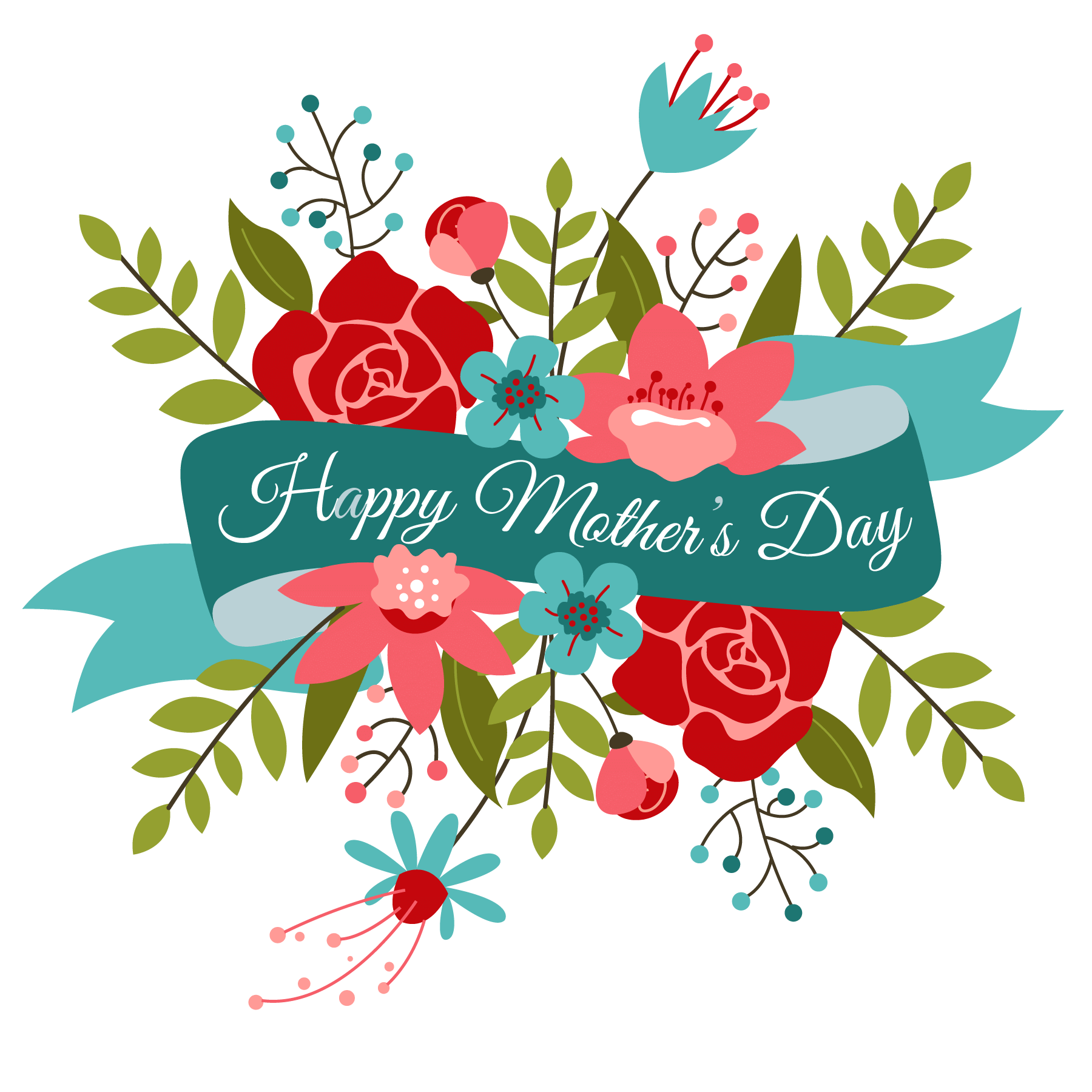 Happy Mothers Day Text PNG File