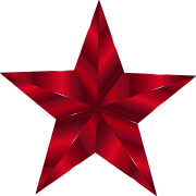 Red Iridescent Star PNG