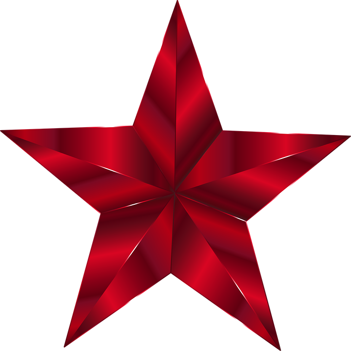 Estrela iridescente vermelha PNG