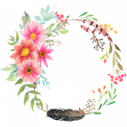 Cadre de fleur ronde PNG Téléchargement gratuit