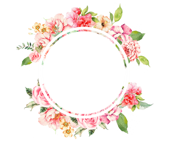 Round Flower Frame PNG Image