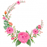 Image PNG du cadre de fleurs rondes