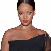 A cantora Rihanna transparente