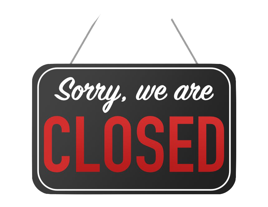Sorry We Are Closed PNG Image