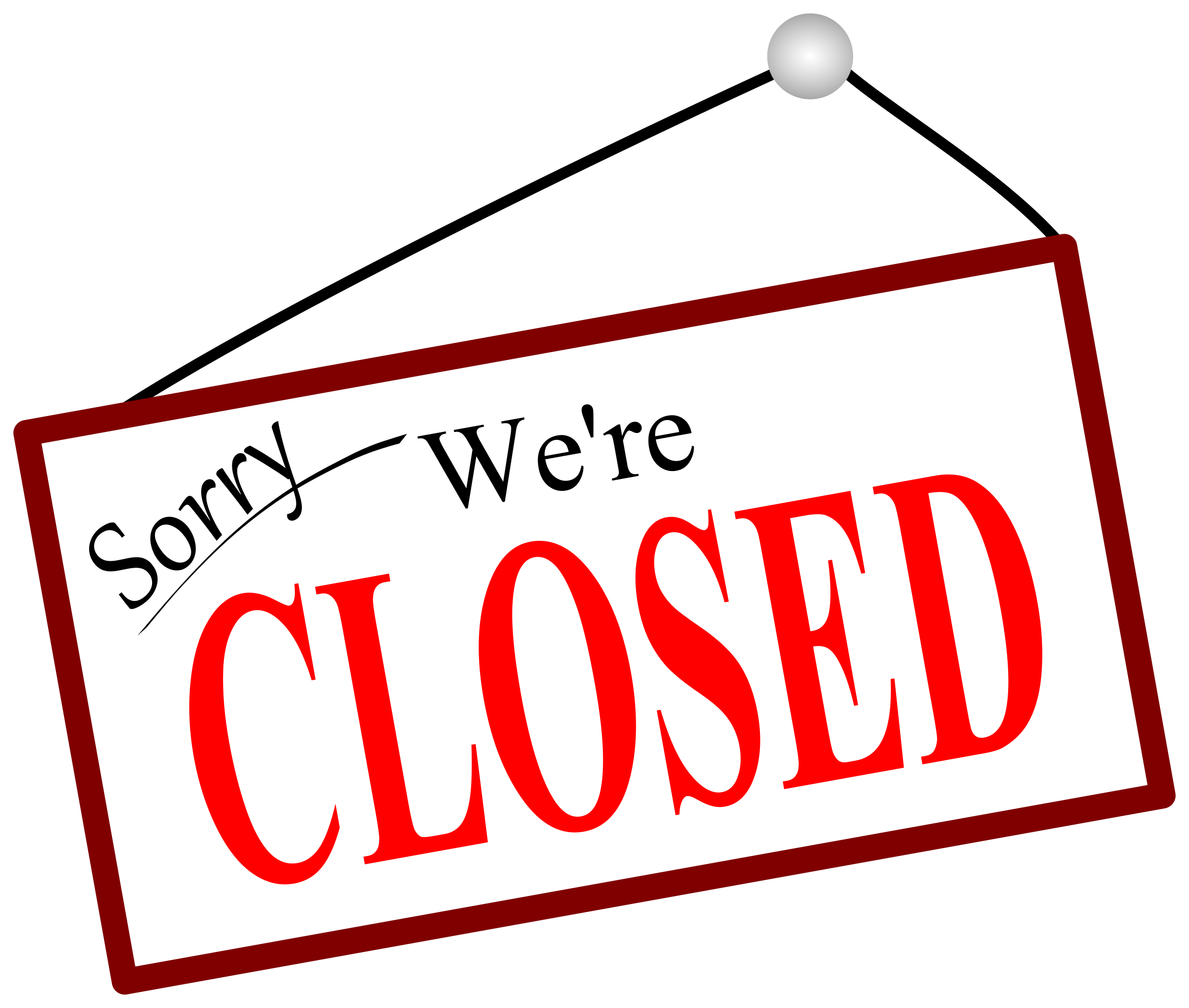 Sorry We Are Closed Transparent