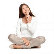 Thinking Woman PNG High Quality Image