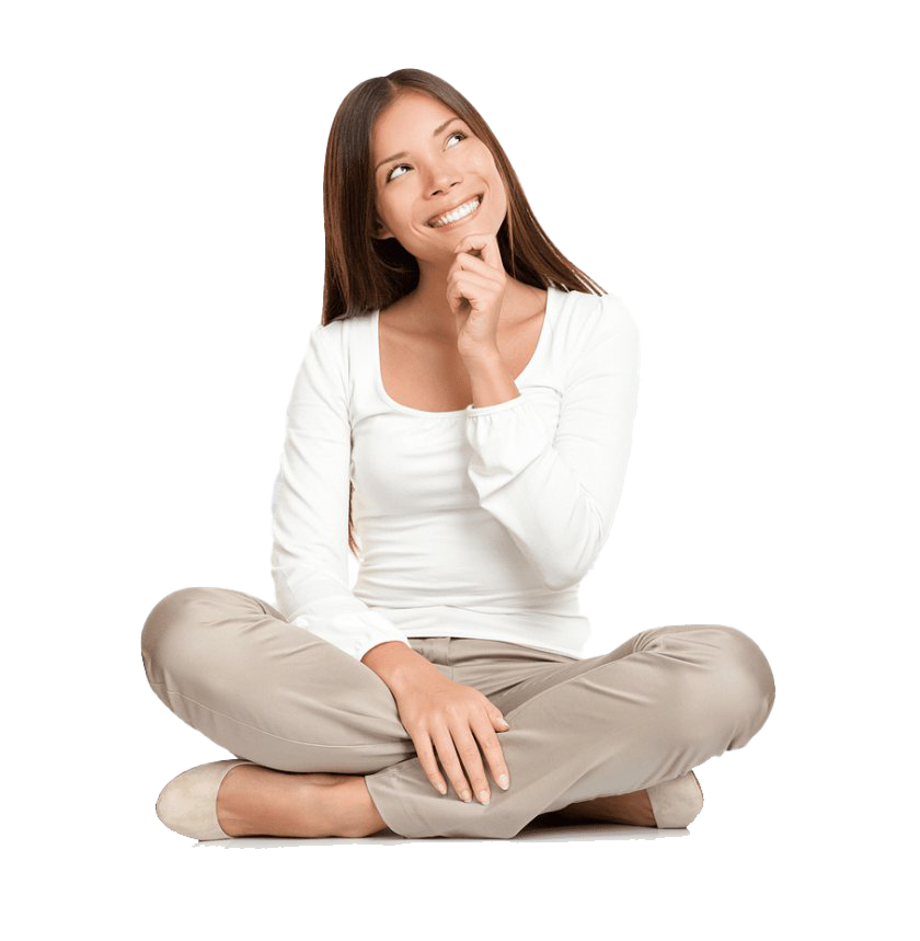 Thinking Woman PNG High Quality Image