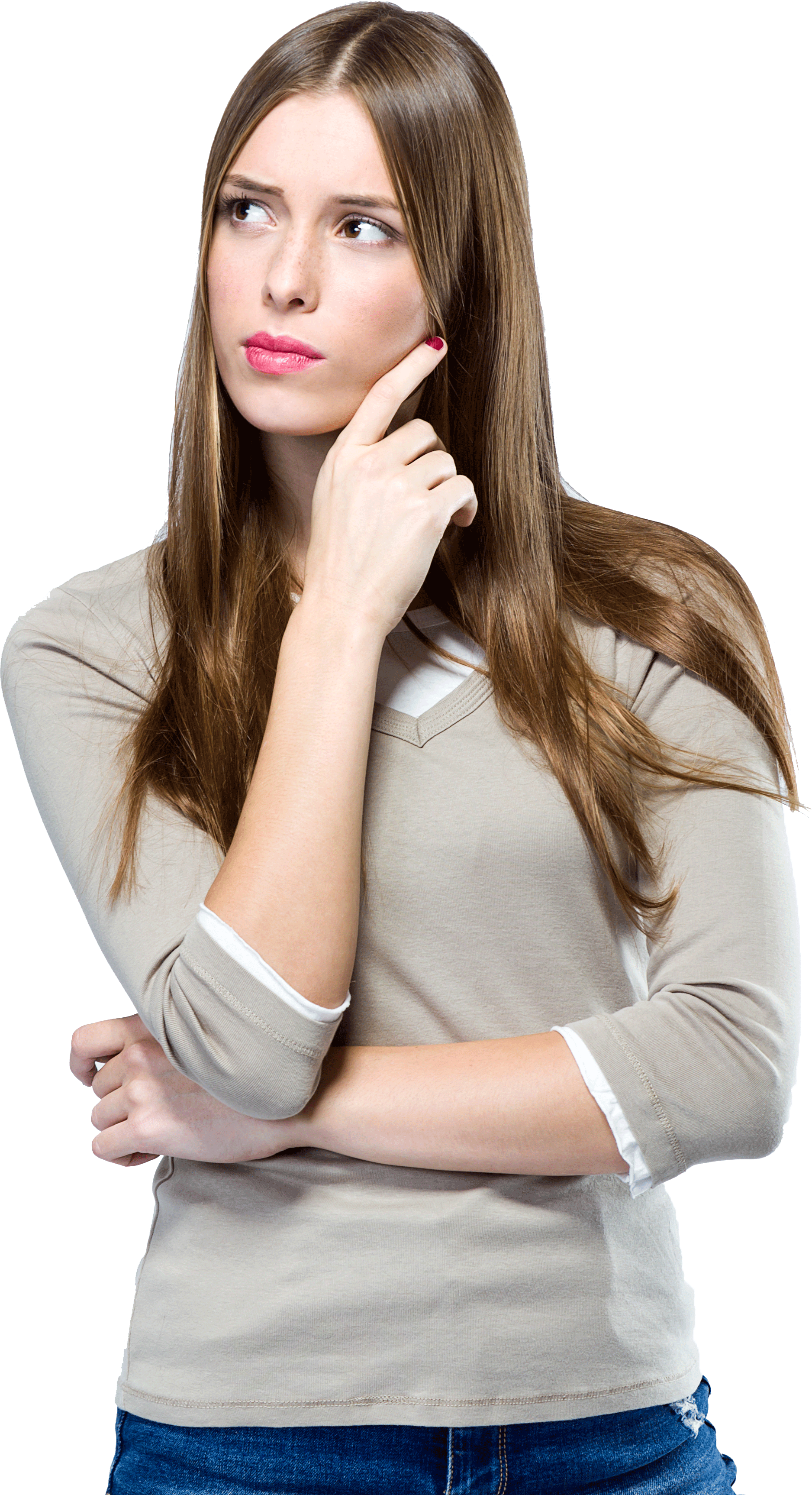 Thinking Woman PNG Pic