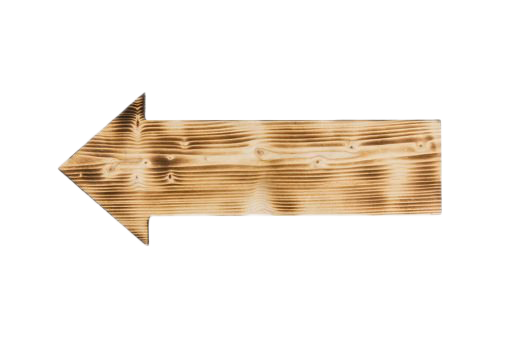 Freccia di segno di legno trasparente