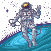 Imagen PNG de vector astronautas
