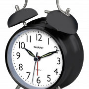 Black Alarm Clock PNG Free Image