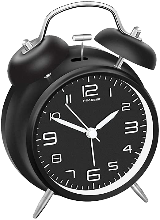 Black Alarm Clock PNG Image
