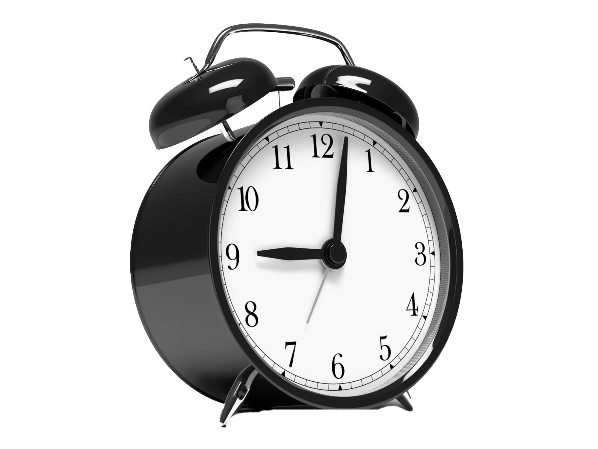 Black Alarm Clock PNG Pic