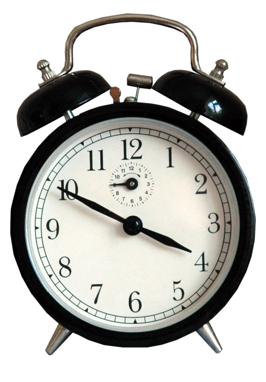 Black Alarm Clock PNG