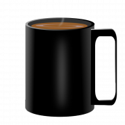 Siyah kahve kupası şeffaf