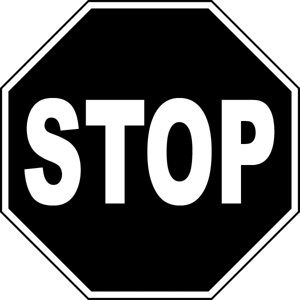 Black Stop Sign PNG