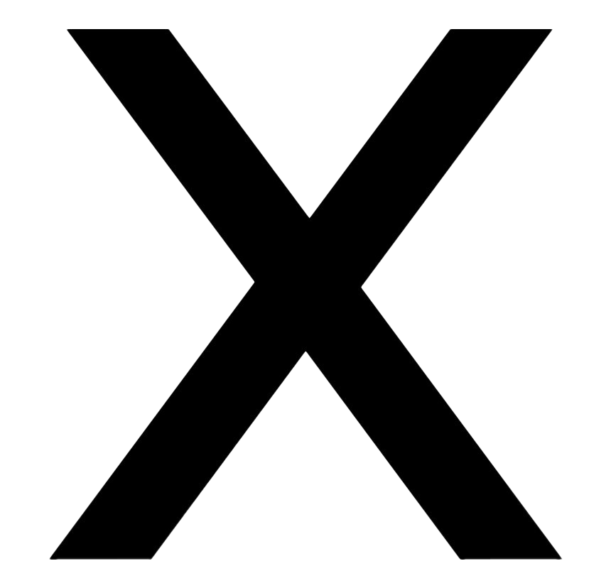Black X Letter PNG Image