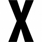 Black X Letter PNG Picture