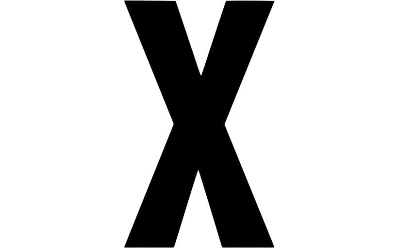 Black X Letter PNG Picture