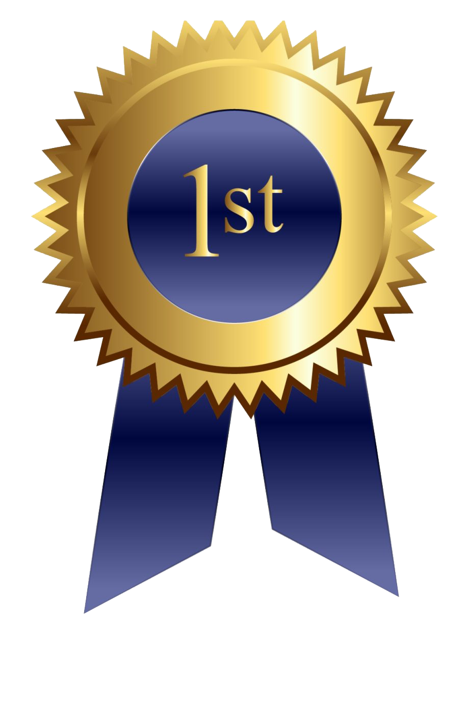 Blue Ribbon First Place PNG Image