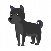 Cartoon Image PNG de chien noir