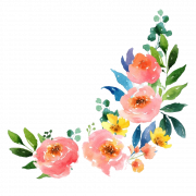 Corner Watercolor Flower PNG