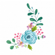 Corner Watercolor Flower PNG Clipart