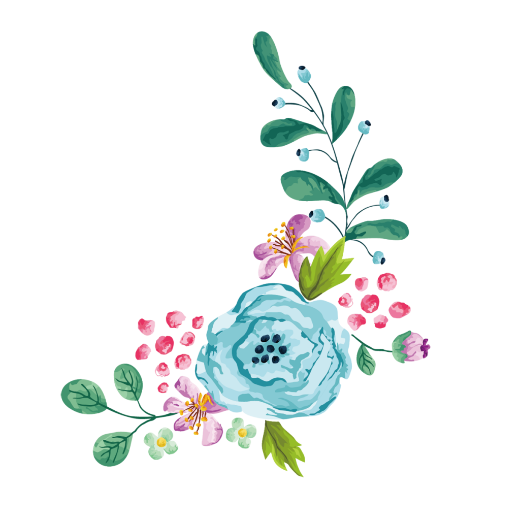 Corner Watercolor Flower PNG Clipart