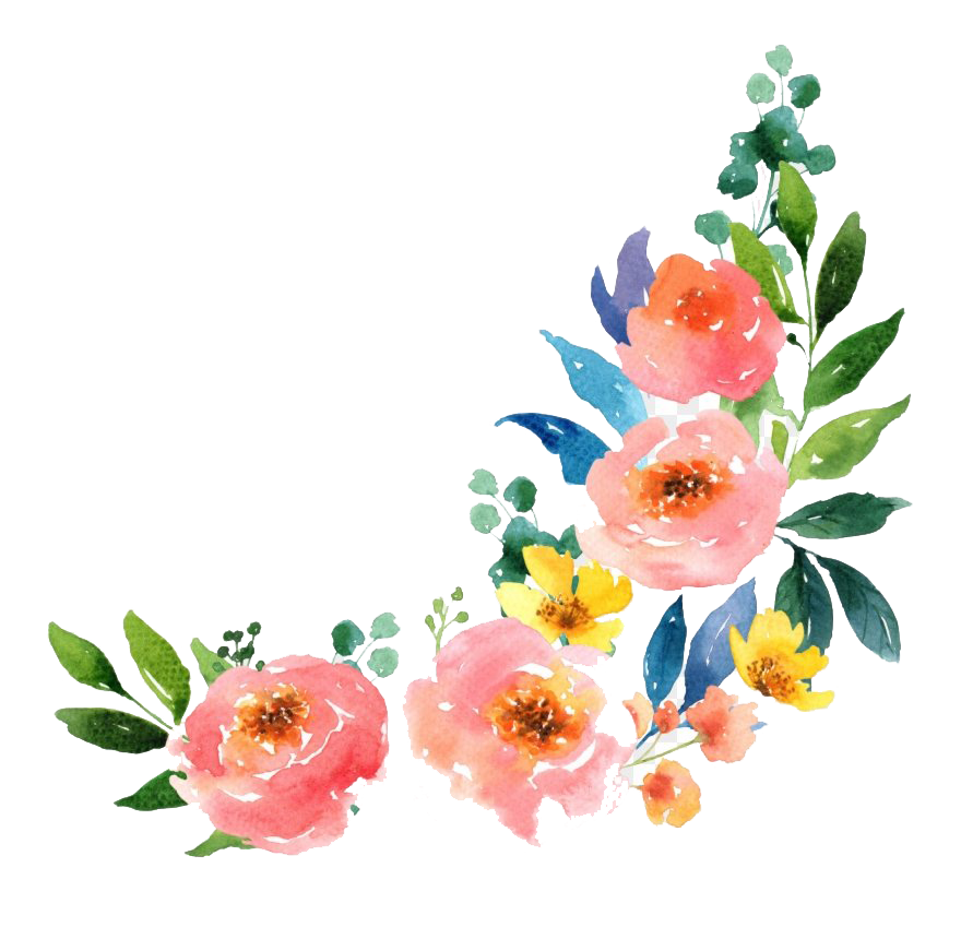Corner Watercolor Flower PNG