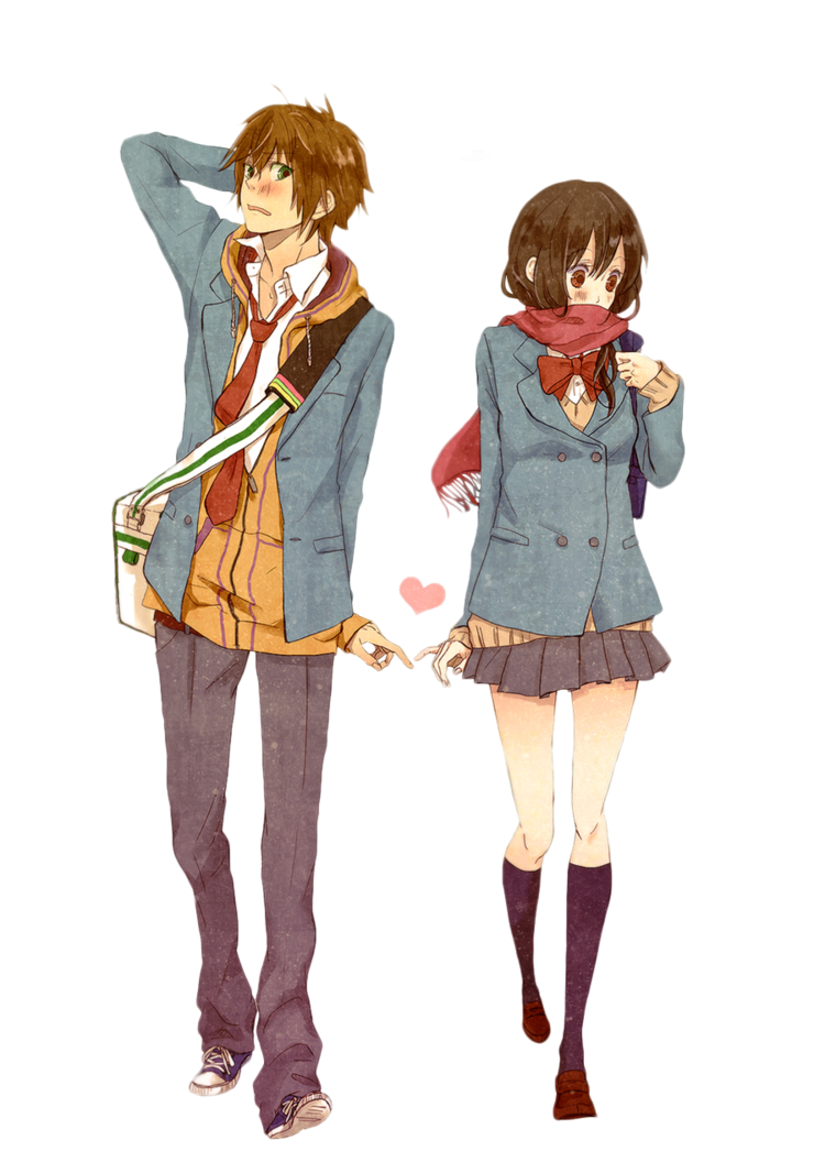 Cute Anime Couple PNG Clipart