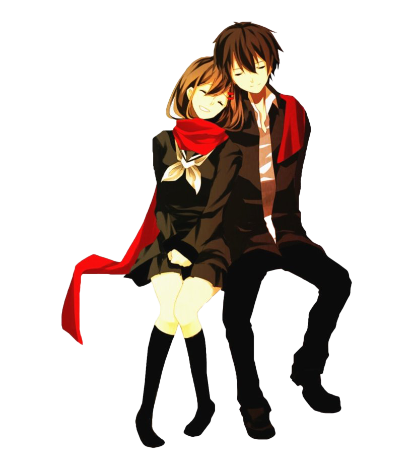 Cute Anime Couple PNG