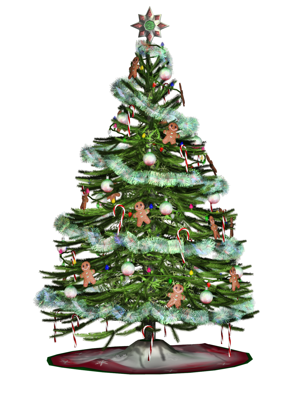 Decorated Christmas Tree PNG Image