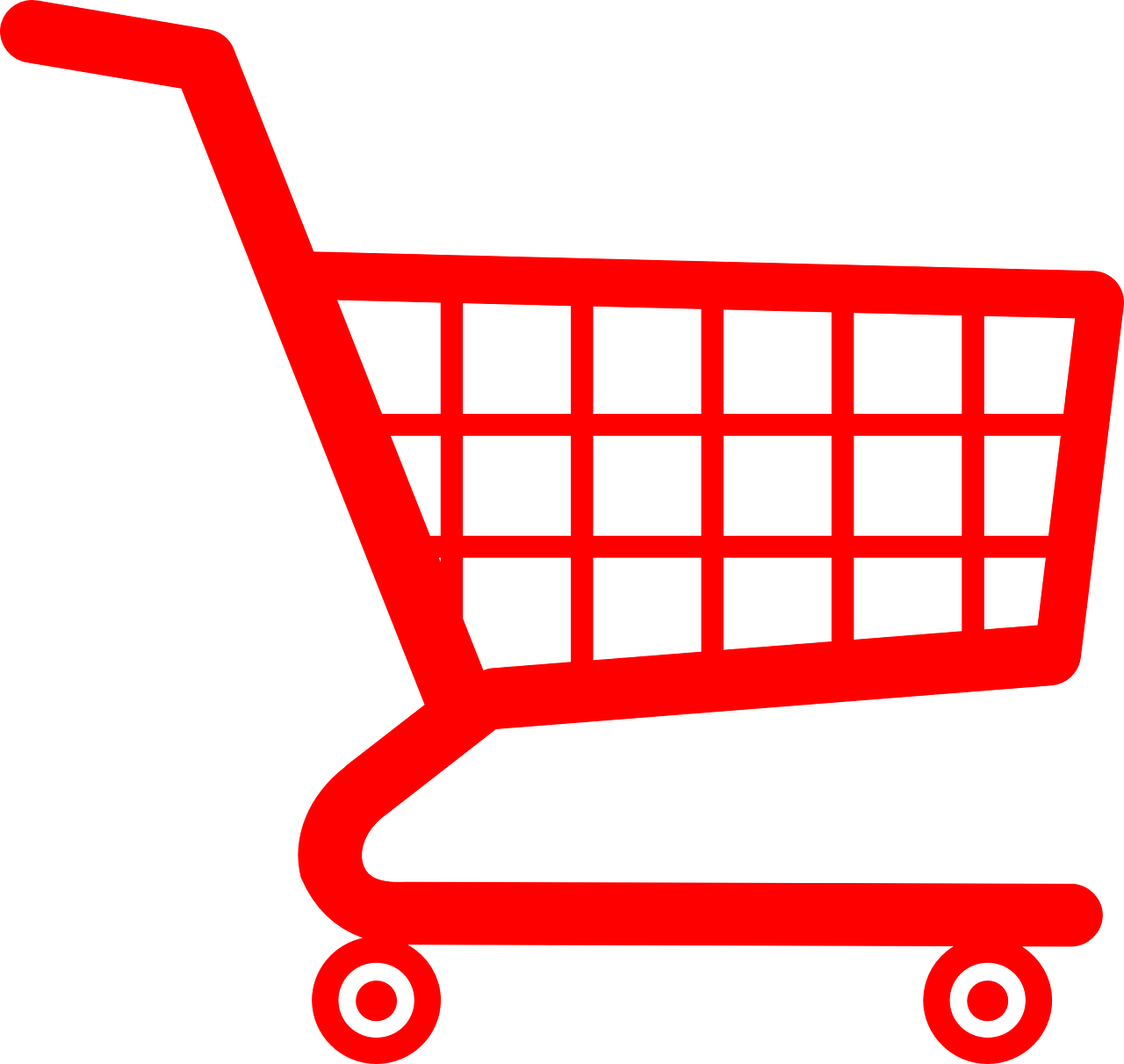 Empty Red Shopping Cart PNG File