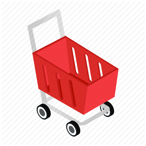 Empty Red Shopping Cart PNG Free Image