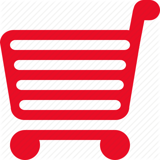 Empty Red Shopping Cart PNG Image