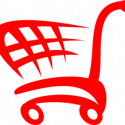 Empty Red Shopping Cart PNG Pic