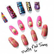 Fashionalble acryl nagels PNG -afbeelding