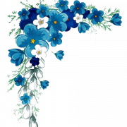 Bloemen blauw frame png gratis download