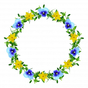 เฟรมสีฟ้าดอกไม้ PNG ภาพฟรี