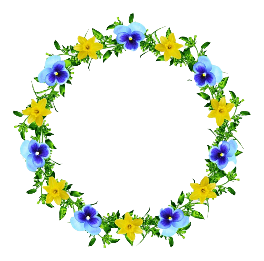 Floral Blue Frame PNG Free Image