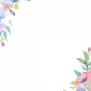 Цветочный синий рама PNG Высококачественное изображение