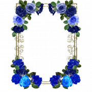 Bloemenblauw frame PNG -afbeelding HD
