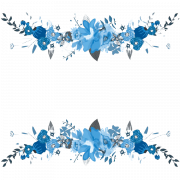 Images PNG à cadre bleu floral