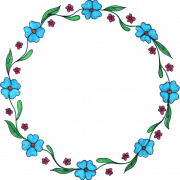 Floral Blue Frame PNG Pic