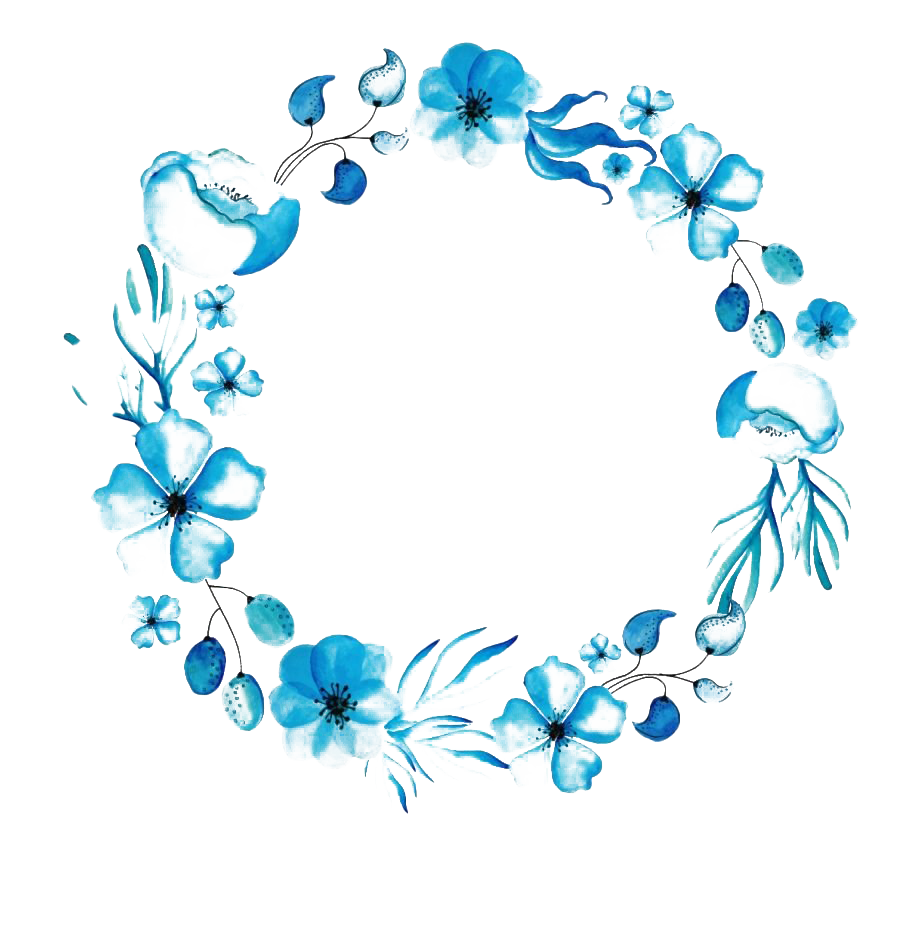 Floral Blue Frame PNG Picture