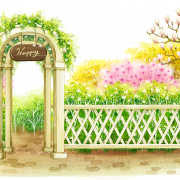 PNG de jardín de flores
