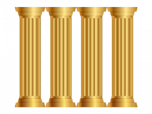 Golden Building Pillar PNG