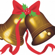 Golden Christmas Bell PNG Free Image